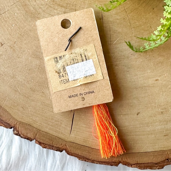 Swap Bops Adornment Charm Long Tassel Orange Brass Necklace or Bracelet Boutique - Picture 2 of 2